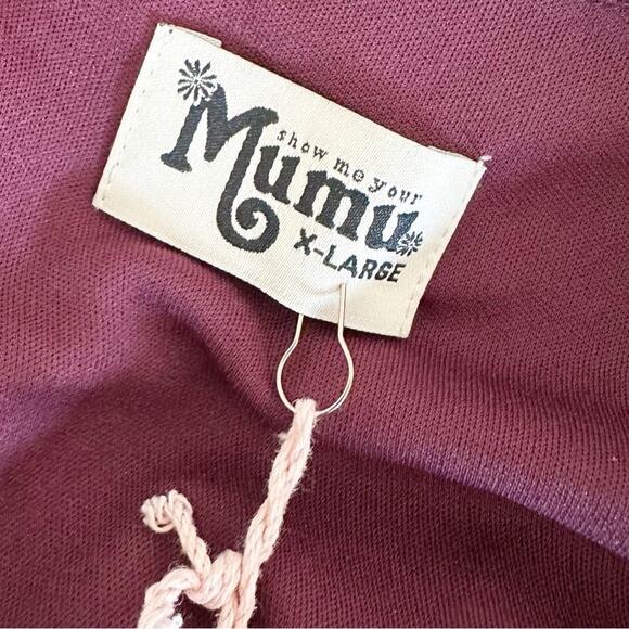 Show Me Your MuMu‎ Emily Empire Maxi Dress Merlot Chiffon Bridesmaid Size XL NEW - Picture 8 of 9